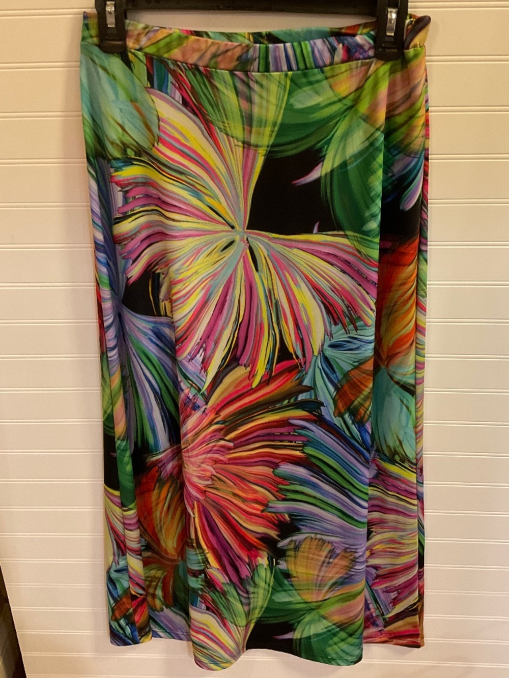 Travel Elements Abstract Tropical Palm Print Stretch Skirt. Size: S. Pre Owned